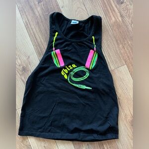 Black Ibiza Tank Top Neon Design US M